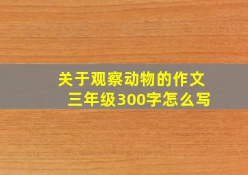 关于观察动物的作文三年级300字怎么写