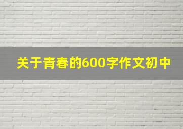 关于青春的600字作文初中