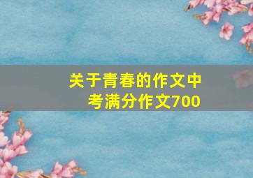 关于青春的作文中考满分作文700