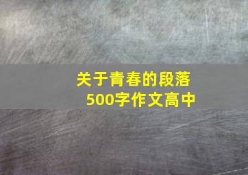 关于青春的段落500字作文高中