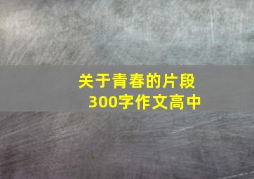 关于青春的片段300字作文高中