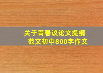 关于青春议论文提纲范文初中800字作文