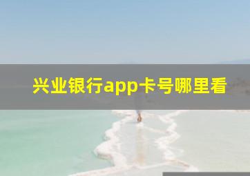 兴业银行app卡号哪里看