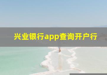 兴业银行app查询开户行