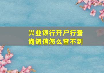 兴业银行开户行查询短信怎么查不到