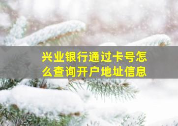 兴业银行通过卡号怎么查询开户地址信息