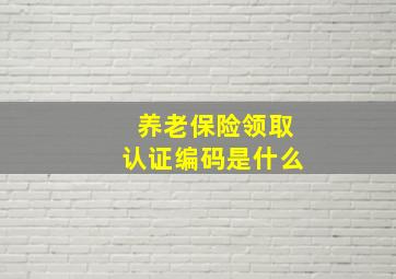 养老保险领取认证编码是什么