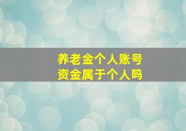 养老金个人账号资金属于个人吗