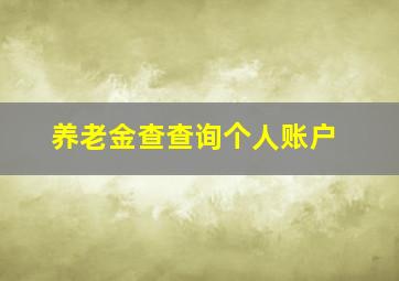 养老金查查询个人账户