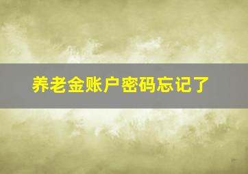 养老金账户密码忘记了