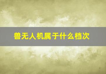 兽无人机属于什么档次