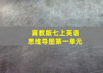 冀教版七上英语思维导图第一单元