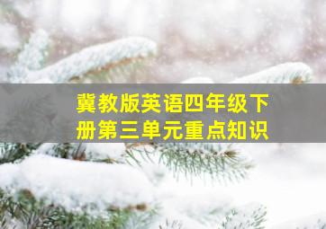 冀教版英语四年级下册第三单元重点知识