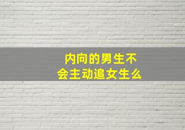 内向的男生不会主动追女生么