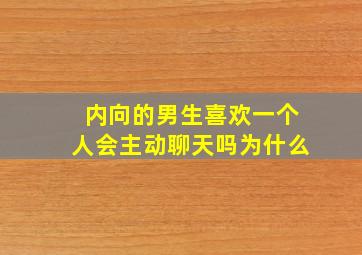 内向的男生喜欢一个人会主动聊天吗为什么