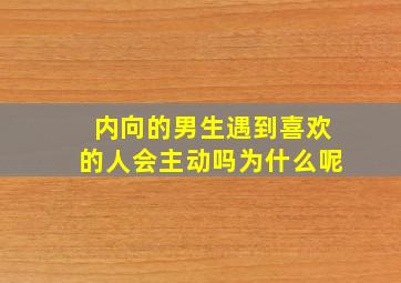 内向的男生遇到喜欢的人会主动吗为什么呢