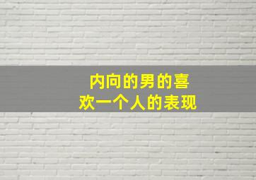 内向的男的喜欢一个人的表现