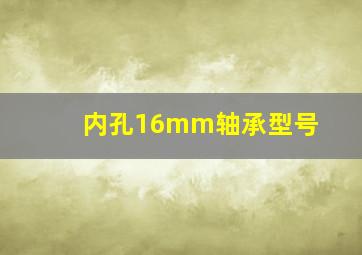 内孔16mm轴承型号