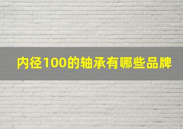 内径100的轴承有哪些品牌