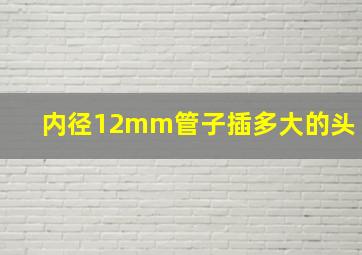 内径12mm管子插多大的头