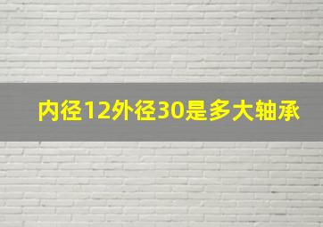 内径12外径30是多大轴承