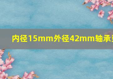 内径15mm外径42mm轴承型号