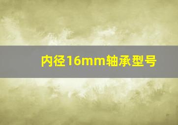 内径16mm轴承型号