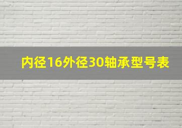 内径16外径30轴承型号表