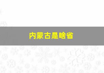 内蒙古是啥省