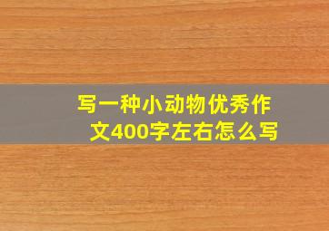 写一种小动物优秀作文400字左右怎么写