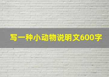 写一种小动物说明文600字