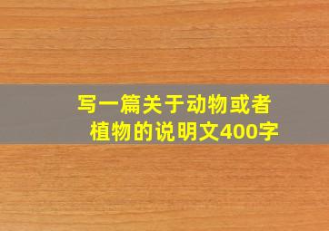 写一篇关于动物或者植物的说明文400字