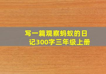 写一篇观察蚂蚁的日记300字三年级上册