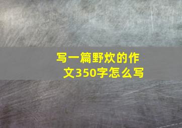 写一篇野炊的作文350字怎么写