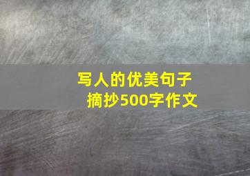 写人的优美句子摘抄500字作文