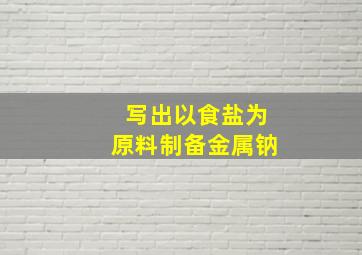 写出以食盐为原料制备金属钠