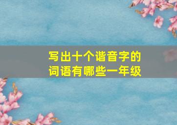 写出十个谐音字的词语有哪些一年级