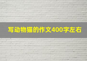 写动物猫的作文400字左右