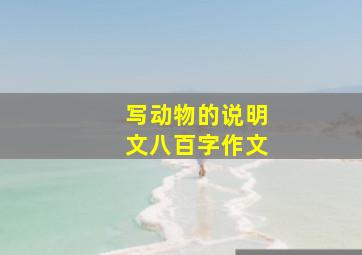 写动物的说明文八百字作文