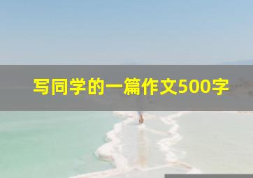 写同学的一篇作文500字