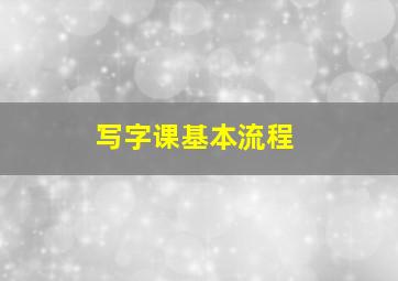 写字课基本流程