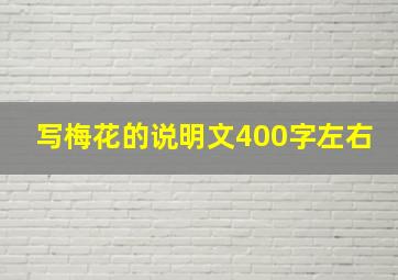 写梅花的说明文400字左右