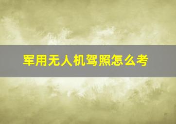 军用无人机驾照怎么考