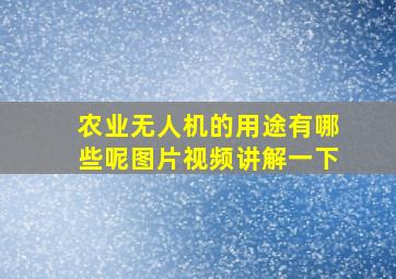 农业无人机的用途有哪些呢图片视频讲解一下