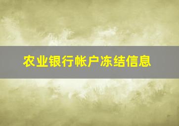 农业银行帐户冻结信息