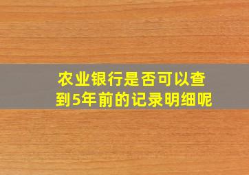 农业银行是否可以查到5年前的记录明细呢