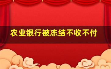 农业银行被冻结不收不付