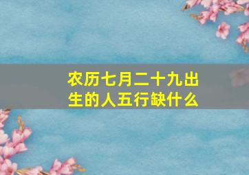 农历七月二十九出生的人五行缺什么