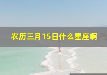 农历三月15日什么星座啊