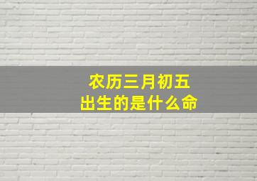 农历三月初五出生的是什么命